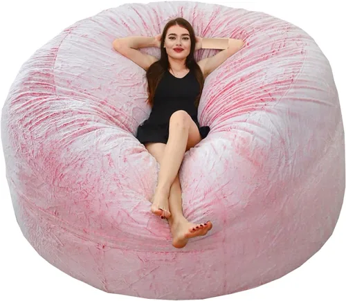 Miniatura 8 de NAZARR Puf para adultos (sin relleno), silla de puf gigante, sillas de puf grandes, funda para silla puff grande, silla puff para adultos de 5 pies