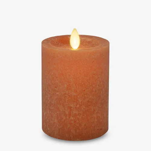 Miniatura 10 de Luminara Vela sin llama de cristal marino, Adobe de 3 x 6.5 pulgadas, pilar de llama LED móvil con temporizador, funciona con pilas, cera real