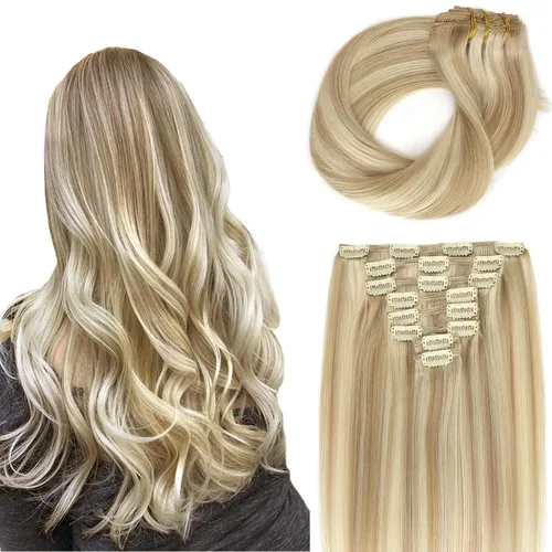 Miniatura 10 de ABH AMAZINGBEAUTY HAIR Extensiones de cabello humano negro con clip, 8 piezas de extensiones de volumen con clip, 4.23 onzas, sedoso, lacio, suave