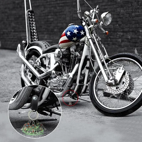 Miniatura 3 de Campanas Gremlin para motocicletas: Cross Angel con llavero de campana de motocicleta de San Cristóbal con llavero Campana accesorio