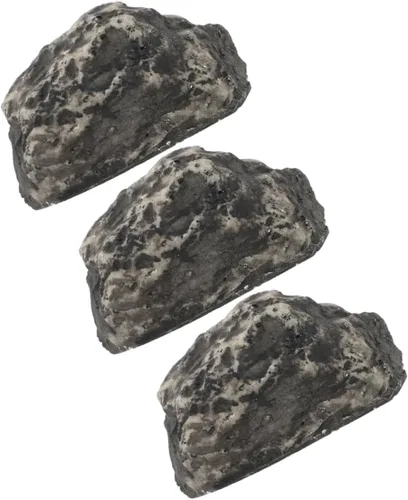 VOSAREA 3 piezas de llavero de piedra realista para exteriores, resistente a la intemperie, oculta, para almacenamiento seguro de jardín que combina