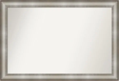 Miniatura 40 de Amanti Art Espejo de baño plateado para sobre fregadero, 28 x 47 pulgadas, espejo rectangular de plata imperial, marco de madera tradicional de gran