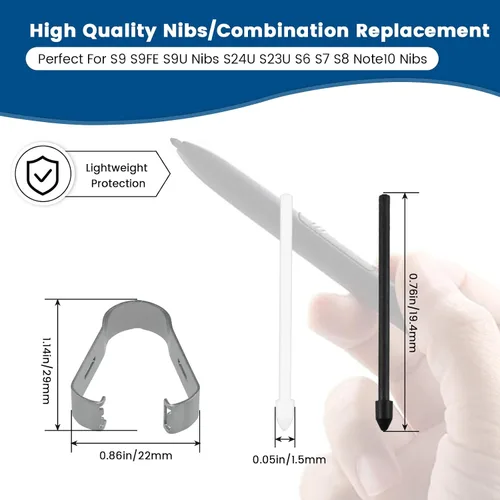 Miniatura 2 de 10 puntas de lápiz capacitivo, S Pen Hard Nibs de repuesto, puntas de repuesto S Pen con pinzas para Galaxy Tab S7/S7 Plus/S7 Fe/S8/S8 Plus/S8