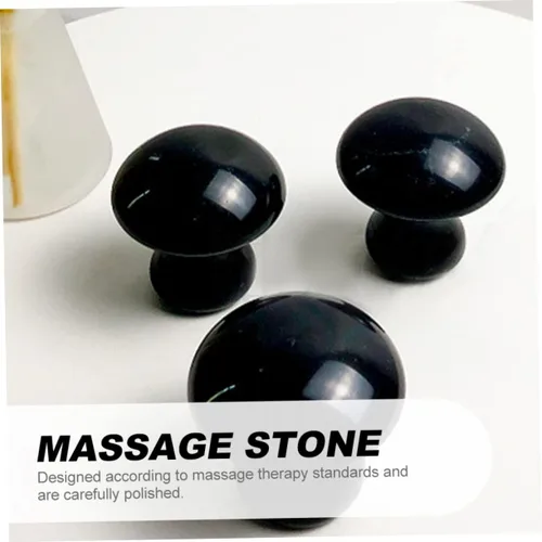 Miniatura 2 de FRCOLOR Masajeador de raspado de hongos Gua Sha Stone Face Body Massage Tool Bordes lisos en relajación Circulati de sangre