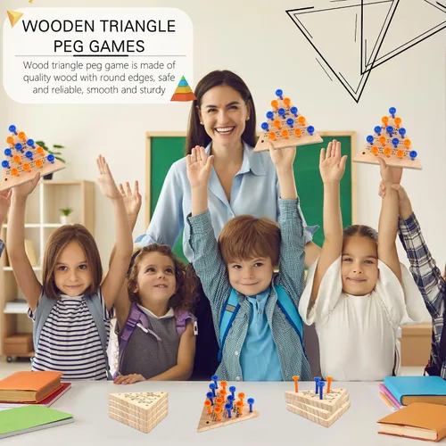 Miniatura 7 de 30 paquetes de juego de clavijas de madera, juego de triángulos complicados para familia, viajes, adolescentes y adultos