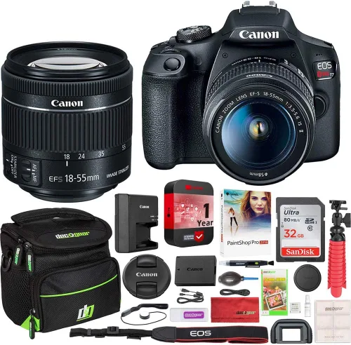 Miniatura 11 de Canon EOS Rebel T7 Cámara DSLR con lente EF-S 18-55mm f/3.5-5.6 is II, kit de limpieza con trípode de batería doble, kit de accesorios de lujo Deco
