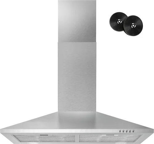 Miniatura 10 de FIREGAS Campana extractora negra de 30 pulgadas, campana extractora de montaje en pared con luces LED, ventilador de escape de 3 velocidades, Negro
