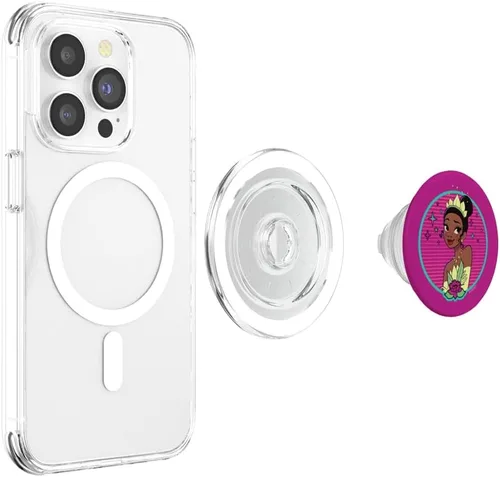 Miniatura 4 de Disney Princess Tiana 80s Glamour Portrait Pink PopSockets MagSafe PopGrip para iPhone