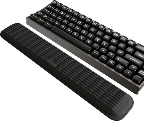 Miniatura 20 de MEKASS Reposamuñecas para teclado para teclado compacto del 60%, soporte ergonómico de espuma viscoelástica suave para muñeca con base Negro