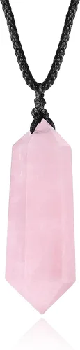 XIANNVXI Collar para hombre, collar de cristal para hombre, doble punto, joyería para hombres, collares hippie, ajustable, cuerda colgante, regalo