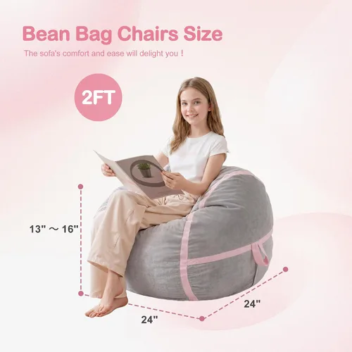 Miniatura 2 de HABUTWAY Puf gigante de 2 pies para adultos, con relleno de espuma viscoelástica, puf grande con funda de terciopelo holandés extraíble para sala