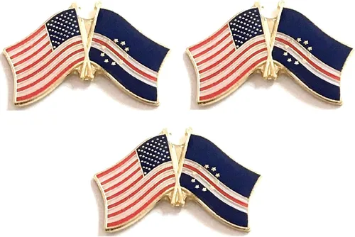 Miniatura 147 de 3 Pines de solapa con banderas de Estados Unidos y países internacionales, paquete de 3 pines dobles con diseño de banderas de Estados Unidos