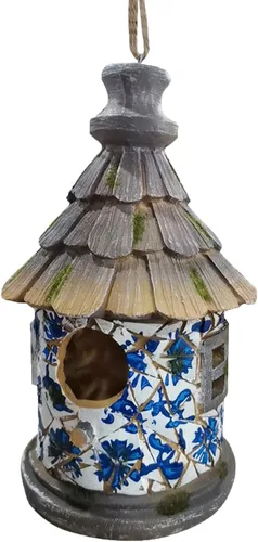 Miniatura 8 de OUSHUAI Casa para pájaros para exteriores con poste, decoración de jardín, casas para pájaros colgantes resistentes a la intemperie, nido de pájaros