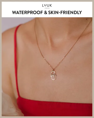 Miniatura 3 de LUUK LIFESTYLE Collares de acero inoxidable para mujer con colgante, tarjeta de joyería de moda con frase de felicidad, amuleto de la suerte, regalo