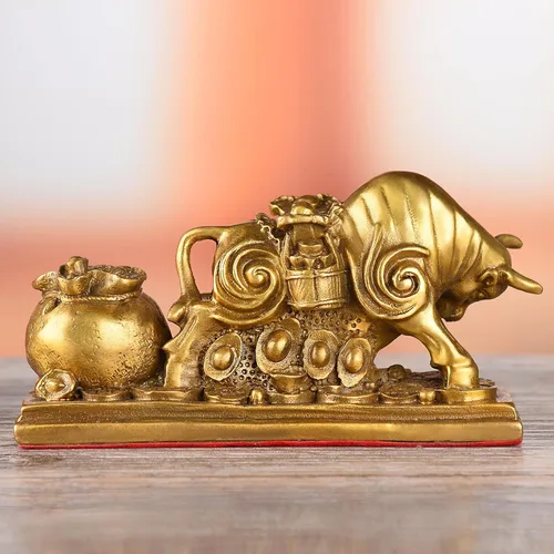 Miniatura 4 de BRASSTAR TQZMPT1 - TQZMPT1 - TQZMPT1 - Estatua de Feng Shui de latón tira de riqueza con monedas, estatua de fortuna y suerte reunir regalos