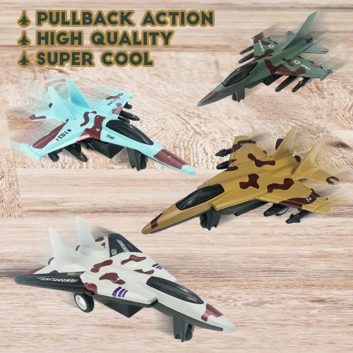 Miniatura 4 de ArtCreativity United Sates Air Force - Juego de 4 juguetes de combate fundido a presión de la Fuerza Aérea de los Estados Unidos, mecanismo