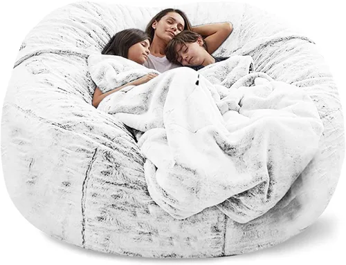 Miniatura 7 de Funda para silla tipo puf (sin relleno, solo funda) para adultos y niños, funda gigante de terciopelo suave para sofá cama, funda protectora de puf