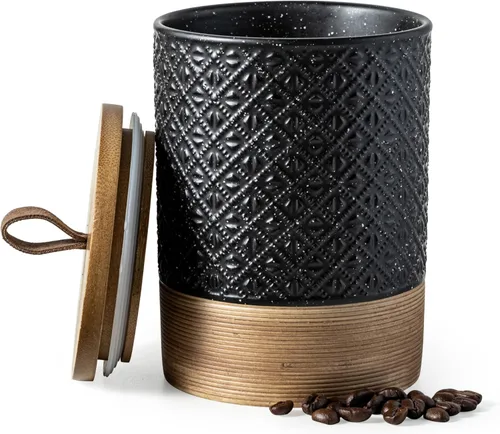 Miniatura 18 de Miamolo Botes de cerámica para café Contenedores de cocina para almacenamiento de alimentos para especias, azúcar, bolsas de té, botes apilables