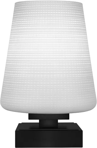 Miniatura 4 de Toltec Lighting Luna Accent - Lámpara de mesa, acabado grafito, cristal cuadrado de burbujas ahumadas de 3.5 pulgadas