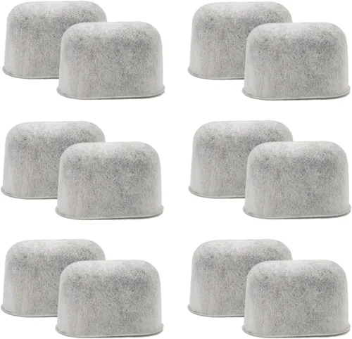 12 paquetes de filtros de agua de carbón de repuesto para todas las máquinas de café Cuisinart, eliminan el cloro, los olores y otras impurezas del