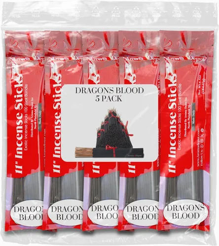 Aroma Depot Dragon's Blood - Varitas de incienso más exóticas de 11 pulgadas. Paquete de 500 unidades al por mayor, cada palo natural se quema
