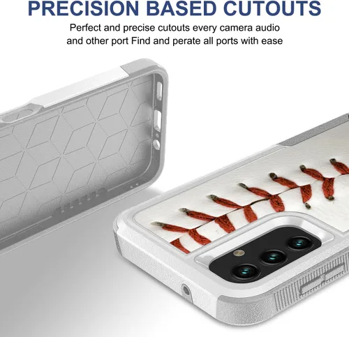 Miniatura 4 de Funda para Samsung Galaxy A14 5G, deportes de béisbol patrón blanco absorción de golpes PC duro e interior de silicona híbrida doble capa Armor