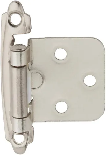 Miniatura 3 de Silverline 6 pares de bisagras de gabinete de cierre automático, para puerta de cocina con superposición variable, níquel satinado cepillado
