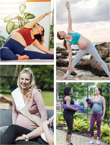 Miniatura 6 de Heathyoga Leggings de maternidad con bolsillos, leggings de embarazo para mujer, leggings de entrenamiento de maternidad, pantalones de yoga