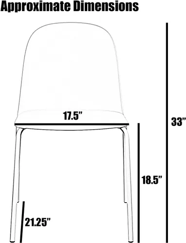 Miniatura 3 de 2xhome Silla de comedor moderna apilable sin brazos Asiento de plástico con patas de metal Uso en interiores o exteriores Patio de cocina