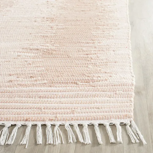 Miniatura 7 de SAFAVIEH Colección Montauk - Alfombra decorativa, 2 pies 3 pulgadas x 5 pies, color beige con flecos de algodón hecho a mano, ideal para zonas
