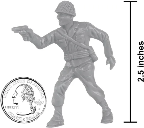 Miniatura 2 de BMC Classic Soldados de plástico del ejército – 40 piezas de soldados grises de la Segunda Guerra Mundial – Fabricado en EE. UU