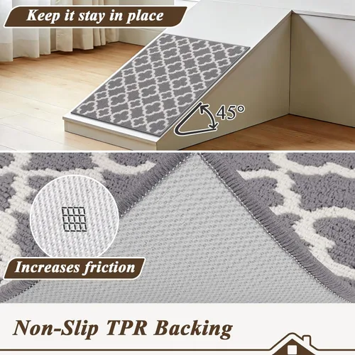 Miniatura 3 de U'Artlines Tapete para puerta de interior de 2 x 3 pies, antideslizante, lavable, resistente a la suciedad, absorbente, de bajo perfil, para puerta