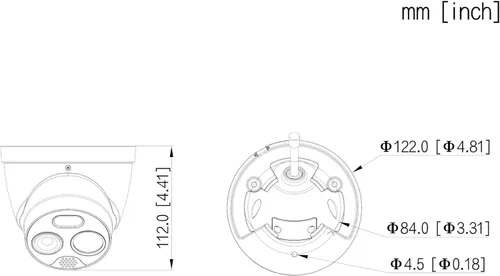 Miniatura 4 de EmpireTech IPC-TPC124X-AI - Cámara térmica de 4 MP 1/2.7 pulgadas, mini torreta CMOS, cámara IP inteligente AI, canales visibles y térmicos, fusión
