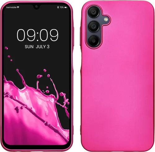 Miniatura 35 de kwmobile Funda compatible con Samsung Galaxy A23 4G / 5G - Funda de silicona TPU metálica suave y delgada - Rojo oscuro metálico