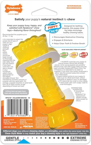 Miniatura 10 de Nylabone - Juguete masticable para cachorros, suministros para cachorros, sabor cordero y manzana, pequeño/regular (1 unidad)
