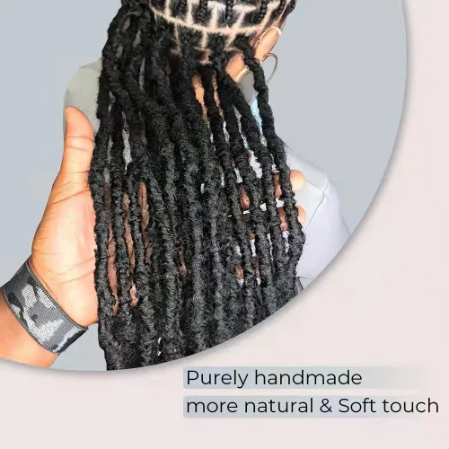 Miniatura 7 de Niseyo Wild Locs - Rastas sintéticas desgastadas de 14 pulgadas con extremos rizados, 8 paquetes de cabello largo y suave con bucles preformados