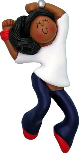 Miniatura 6 de Adorno de Navidad de bailarina 2025 con nombre y año - Regalo personalizado para bailarinas negras, intérpretes infantiles, amantes del hip hop