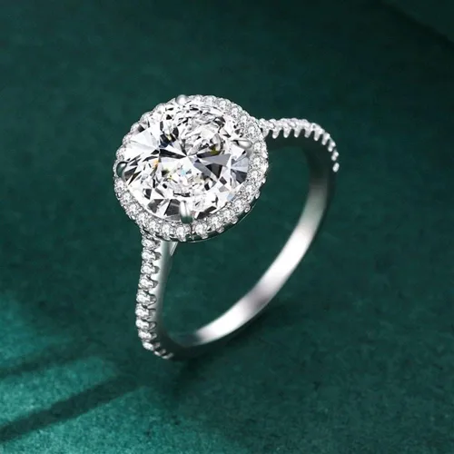 Miniatura 3 de Anillos llamativos de plata de ley 925 de lujo con piedras preciosas clásicas de moda para ella (color plata, nulo 8 de EE. UU.)