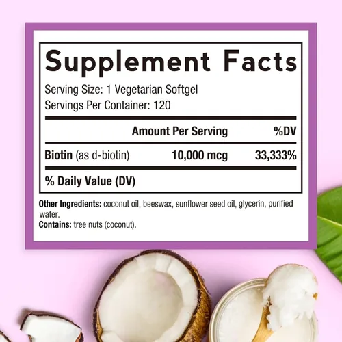 Miniatura 2 de Doctor's Recipes Biotina 10,000 mcg, crecimiento del cabello, piel y uñas saludables, metabolismo energético, biotina apta para vegetarianos