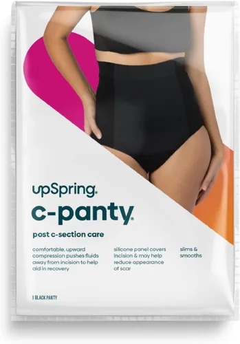 Miniatura 2 de UpSpring Ropa interior posparto de cintura alta con control de abdomen para mujer, color nude/negro, talla S-XX grande