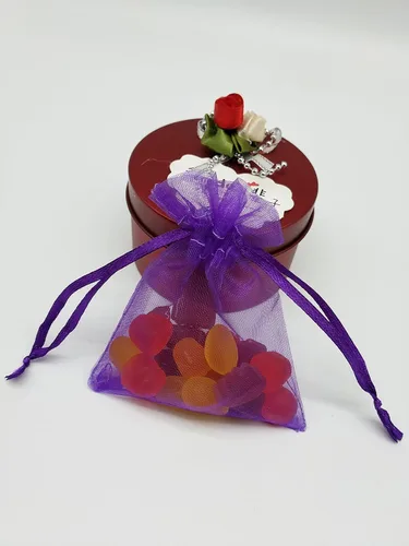 Miniatura 7 de 100 bolsas de organza transparente de 3 x 4 pulgadas, bolsas de regalo de dulces, muestras de exhibición, bolsas con cordón (morado)