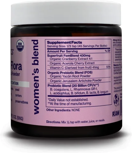 Miniatura 2 de SUNBIOTICS Friendlier Flora - Mezcla para mujer, 20 mil millones de UFC de 6 cepas probióticas, salud digestiva vaginal e inmunitaria diaria