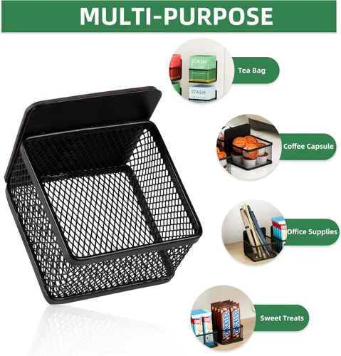 Miniatura 4 de Paquete de 8 organizadores magnéticos de bolsas de té, soporte de metal para bolsas de té, paquetes de café, organizadores para refrigerador