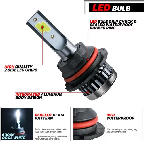 Miniatura 5 de M-AUTO Faros delanteros con bombillas LED premontadas de 6000 K compatibles con Jeep Grand Cherokee 14-16 Pre Facelift, carcasa cromada, esquinas