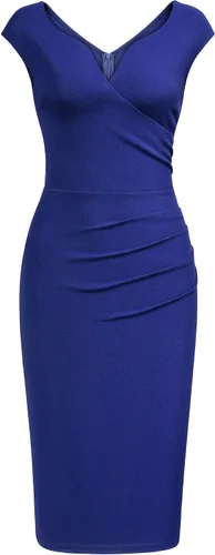 Miniatura 4 de Miusol - Vestido de estilo vintage delgado sin mangas entallado para mujer