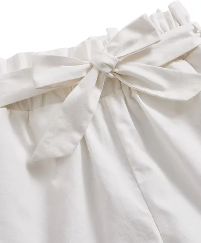Miniatura 5 de Floerns Pantalones cortos de papel con cintura elástica y pierna recta para niñas