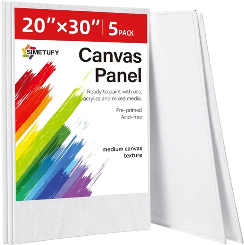 Miniatura 28 de Simetufy Paquete de 12 tableros de lienzo de 9 x 12 pulgadas para pintar paneles de lienzo, imprimados con gesso sin ácidos, 100% algodón