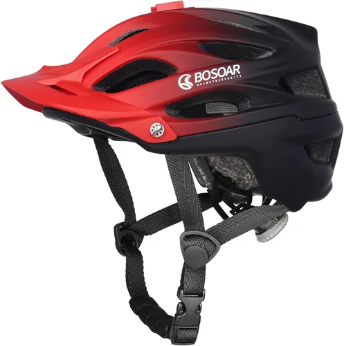 Miniatura 11 de Casco de bicicleta de montaña Bosoar, casco de ciclismo para adultos con soporte para cámara y visera desmontable para hombres, mujeres y jóvenes