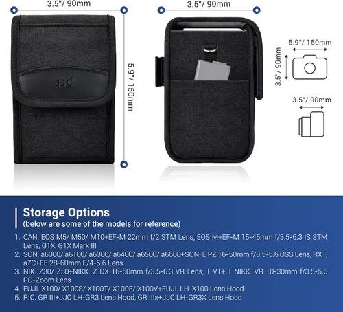 Miniatura 2 de JJC Funda de viaje para cámara Sony A6700 A6000 A6100 A6400 A6500 A6300+lente de 0.630-1.969 in, RX1R III, para Fujifilm X-E5 X100VI X100V, Ricoh