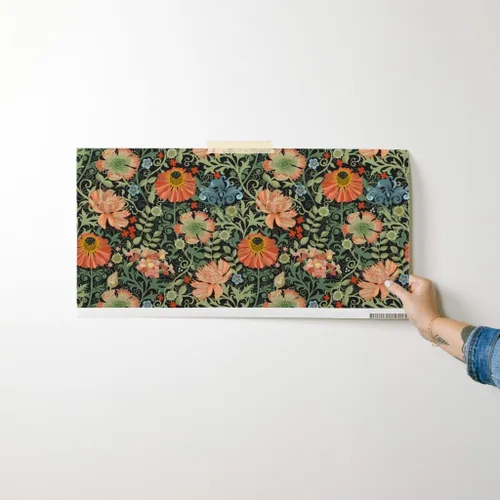 Miniatura 7 de Papel tapiz para despegar y pegar, diseño Art Nouveau con flores negras, diseño floral, decoración de jardín, papel pintado extraíble Spoonflower